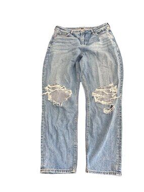 American Eagle Women’s Size 14 Regular Mom Jeans Strigid Blue Denim